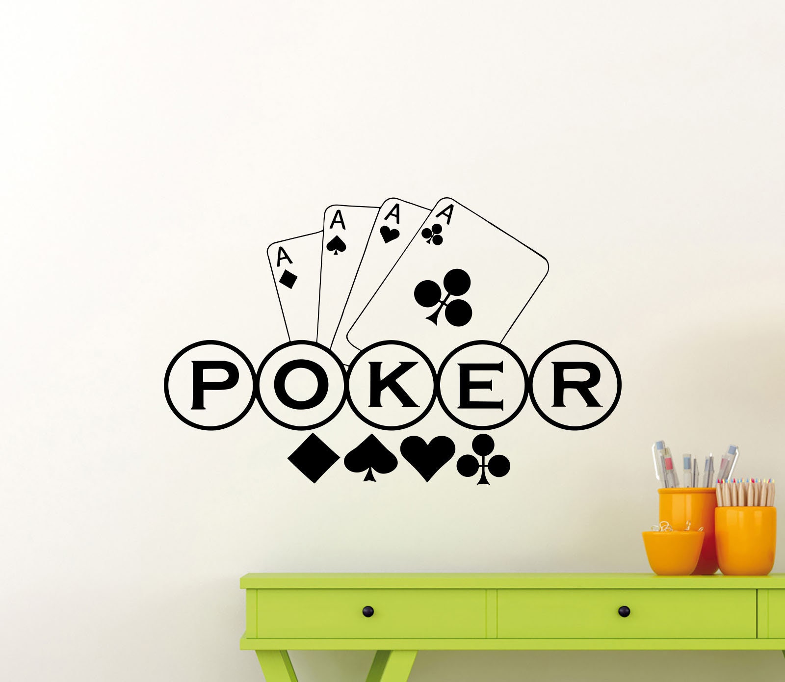 Poker Chips Wall Decal Art Sticker Vinyl Home Decor Girls Boys 
