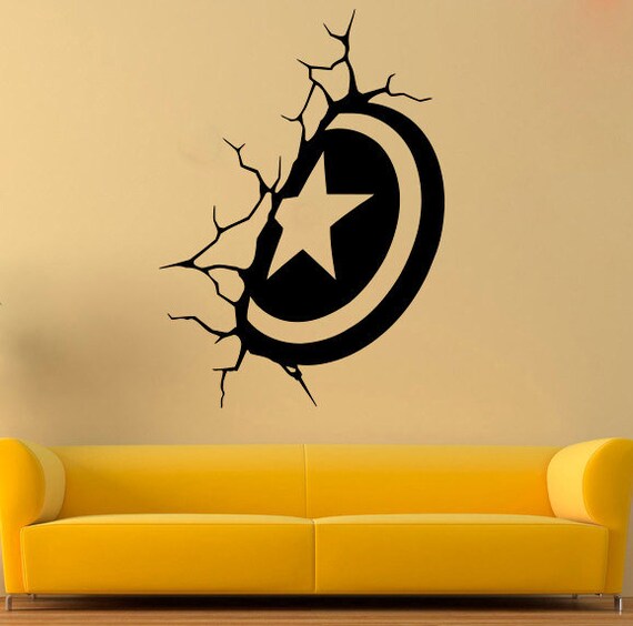 Vengeurs de bouclier de Captain America transfert grand du graphique décalcomanie vinyl autocollant de mur