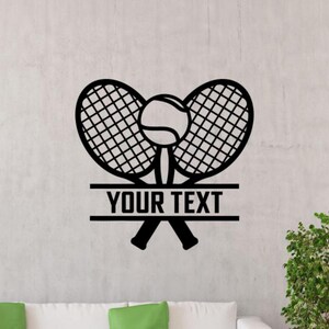 Tennis Wall Decal Vinyl Sticker Custom Tennis Player Gift Sign Personalized Decor Wall Art Car Truck Poster Sport Gym Stencil Mural 1949