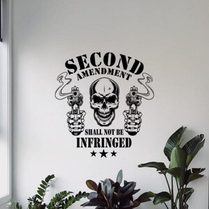 Second Amendment Wall Decal Vinyl Sticker 1776 Skull 2nd Amendment Decor Shall Not Be Infringed Wall Art Sign Veteran Car Poster Gift 2125