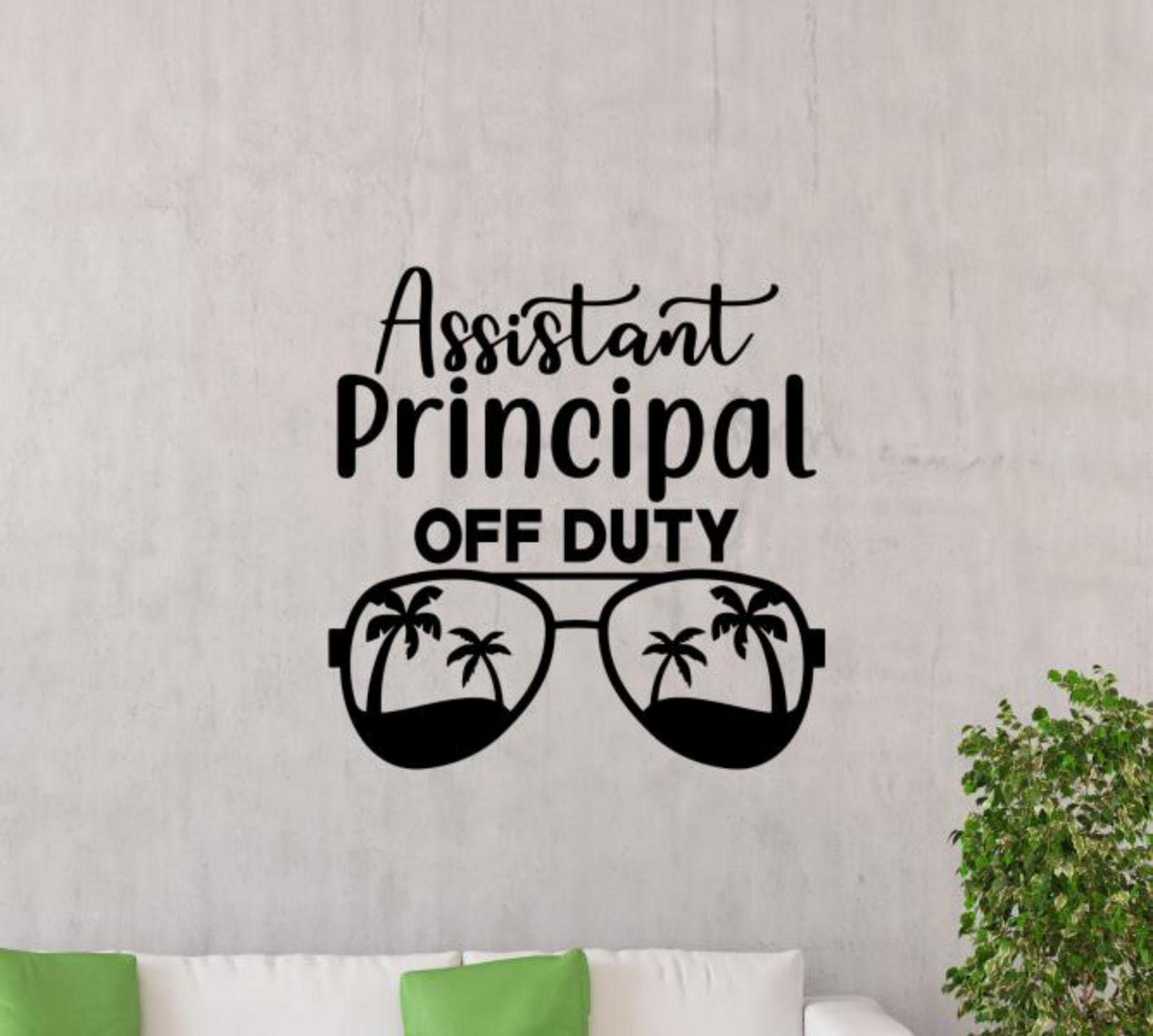 Assistant Principal off Duty Decal Wall Vinyl Sticker Glasses Palm Tree ...