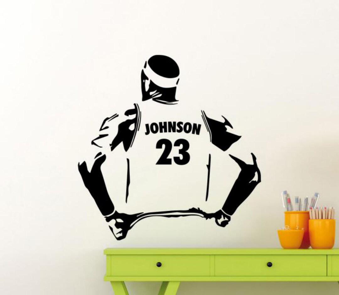 Personalized Basketball Wall Decal Vinyl Sticker Basketball Jersey