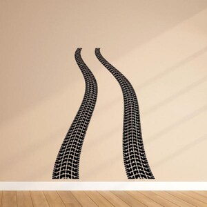 Tire Tracks Wall Decal Vinyl Sticker Sign Car Bed Decor Bedroom Wall Art Racing Gift Truck Poster Stencil Mural 2019