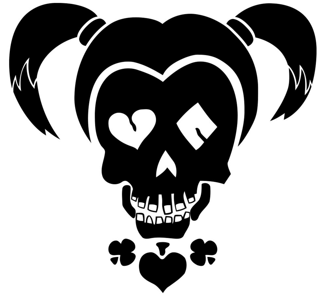 harley quinn skull face print dc comics character wall