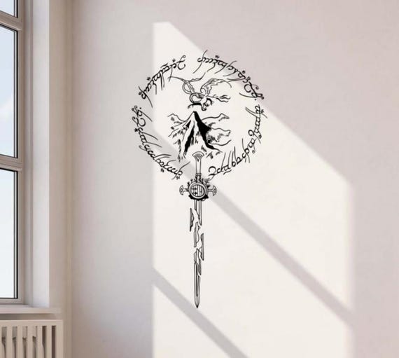 Narsil Sword Wall Decal Vinyl Sticker Sign Wizard Fellowship of the Ring Decor Wall Art Gift Poster Stencil Door Car Window Mural 4150