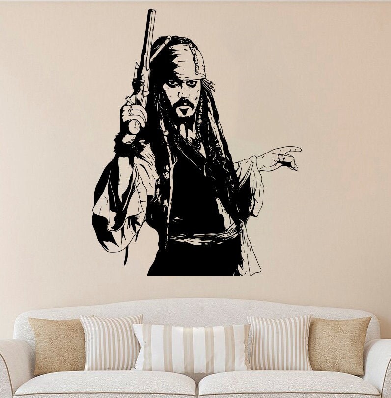 Jack Sparrow Wall Decal Jack Sparrow Vinyl Sticker Pirate Wall Decals Home Decor Nursery Decor (1pte) Captain Jack Sparrow Wall Art・ STL File for 3D printing・Cults