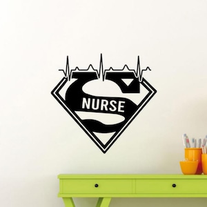 Super Nurse Decal Wall Vinyl Sticker Heartbeat Decor Nurselife Wall Art Medical School Quote Nurse Life Sign Car Print Poster Gift 2221