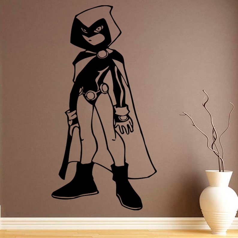 Raven Vinyl Sticker Teen Titans Wall Decal Cartoon Vinyl Etsy