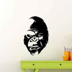 Naklejka ścienna Gorilla Vinyl Sticker Monkey Face Decor Angry Ape Wall Art Sign Car Truck Print Poster Stencil Gift Mural 2187