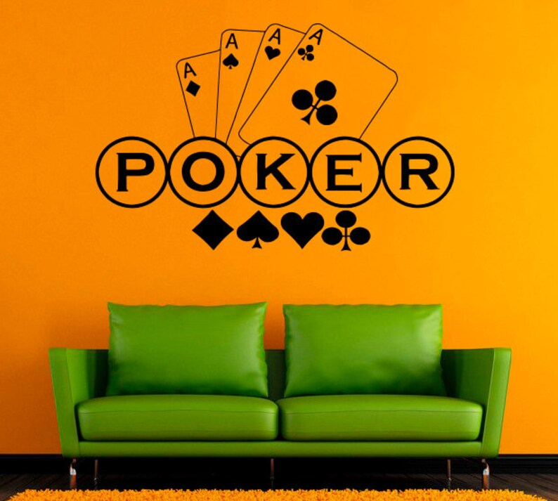 Poker Vinyl Decal Poker Card Wall Sticker Cards Wall Decals Etsy