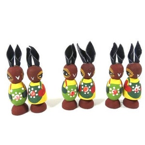 Vintage Mogens Eigenbrod Easter Bunny Set Of 2 Wooden Easter Bunnies Easter Ornaments Vintage Retro Design