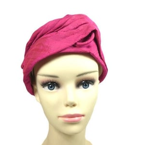 Vintage Hot Pink Turban Hat Fashion Gift For Her Women's Hat Turban Hat Vintage Retro Design
