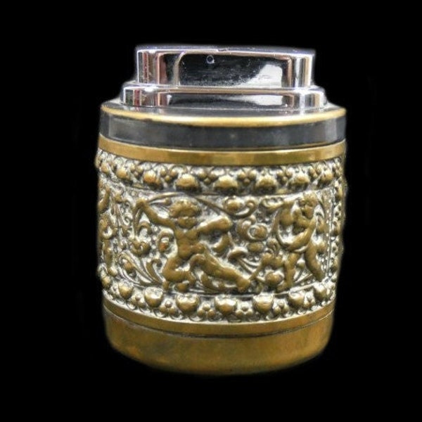 Vintage Gold Color Table Lighter Gift For Him Elegant Silver Table Lighter Ornate Fancy Design