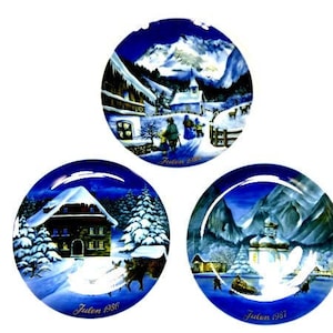 1 Vintage Kerstplaat Royal Tettau Atelier Duitsland 1984-1986-1987 Zweeds Design Scandinavische Kerstplaat