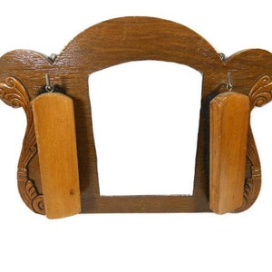 Vintage Mirror With 2 Brushes Set Wooden Mirror Frame Vintage Mirror With Brushes Vintage Mirror Set