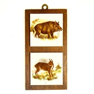 Vintage Schwein Und Reh Fliesen Mini Fliesen Keramikfliesen Keramikfliesen Alte Vintage Fliesen Vintage Tierfliesen Miniaturfliesen Natur Wildtiere Wildtiere
