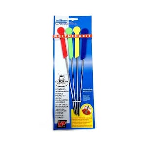 Vintage Fondue Forks Set Rainbow Colorful Fondue Forks Extra Long Forks Wooden Forks Vintage Design