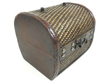 Vintage Schmuck Box Schatz Truhe Holz Truhe Holz Kiste Lagerung Truhe kleine Truhe