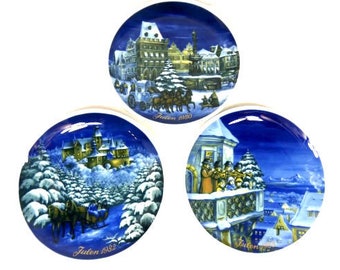 1 Vintage Christmas Plate Royal Tettau Atelier Germany 1980-1982-1983 Swedish Design Scandinavian Christmas Plate