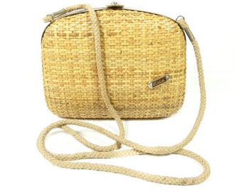 Vintage Wicker Handbag Wicker Purse Handbag Vintage Retro Design Shoulder Bag