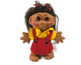 Vintage Thomas Dam Troll With Long Hair Made In Denmark Vintage Girl Troll