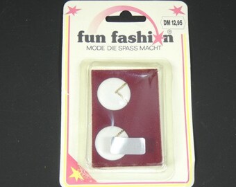 Vintage witgouden clip op oorbellen 80's oorbellen ongeopend Duits ontwerp retro oorbellen fun fashion 1980's eighties