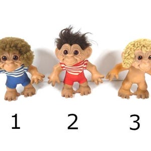 Vintage Thomas Dam Monkey Boy Or Rare Girl Troll Doll Made In Denmark 1966