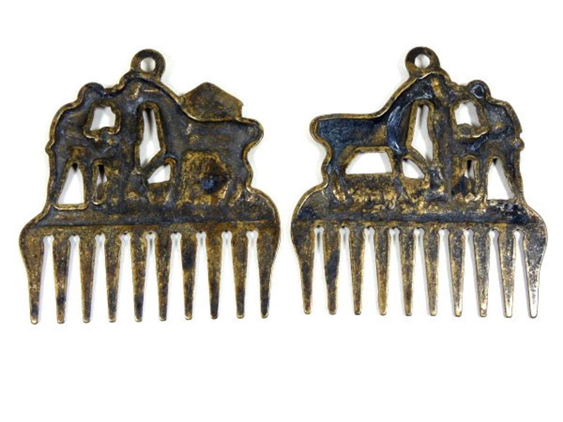 1 Vintage Brass Horse Comb Wall Decoration Horse Comb Vintage Etsy