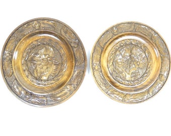Vintage trädekorativ blomfat, stor eller liten, vintage blommig träfat, träfat, dekorativ tallrik