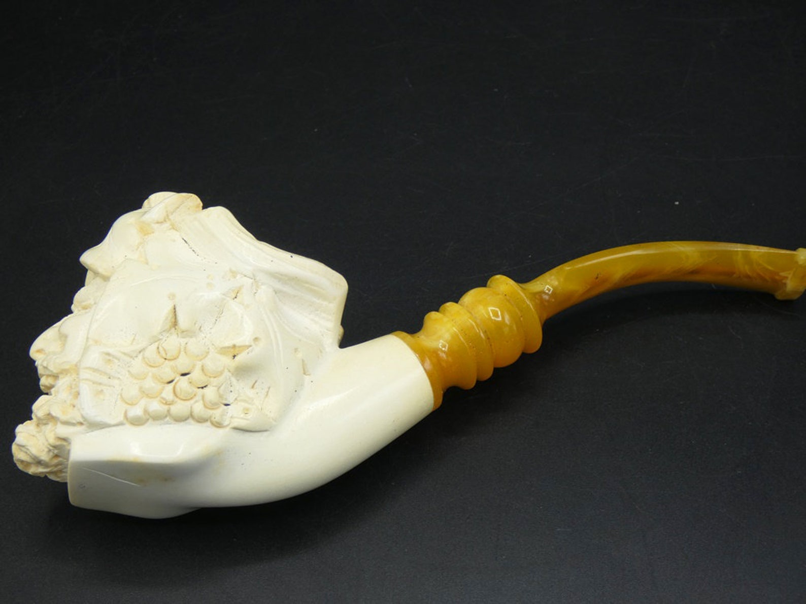 Antique Hand Carved Meerschaum Pipe German Face Carved Pipe Etsy