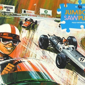 1 Vintage Race Car Formula 1 Puzzle Jigsaw Puzzle Car Racing - Etsy