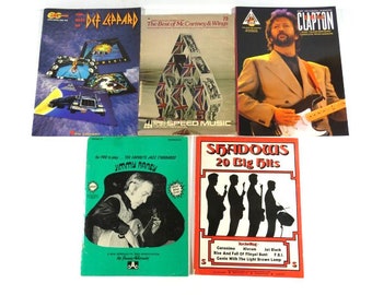 1 Vintage Sheet Music Book Def Leppard Paul McCartney Eric Clapton Shadows Jimmy Raney