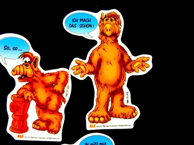Vintage Alf Sticker Set 5 Alf Alien Sticker Set 1988 - Etsy