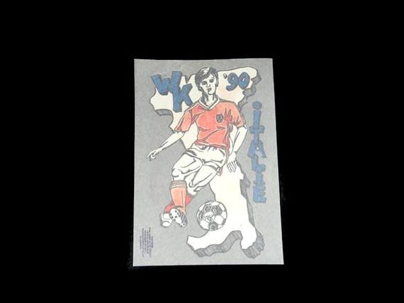 1 Big Vintage World Cup Soccer 1994 Italy Iron On Patch Dutch Team