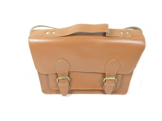 Vintage Leather School Bag Messenger Bag Office B… - image 4