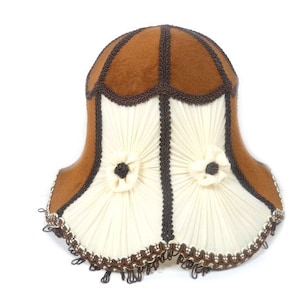 1 grote vintage bruine beige wandlamphaai mooie elegante lampenkap stof lampenkappen schroef op lamp schaduw muur schans