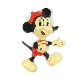 1 Vintage Rare Mickey Mouse Wall Decoration Plastic Disney Decoration