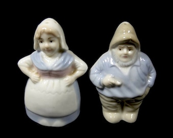 Vintage Farmer And Wife Salt And Pepper Shaker Set Vintage Man Woman Ceramic Shakers Salt And Pepper