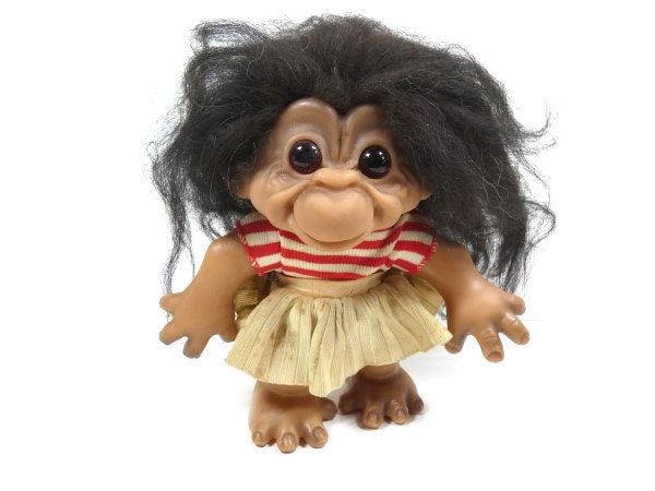 Vintage Thomas Dam Monkey Girl Troll Doll Made in Denmark Vintage Thomas Dam Monkey Girl Troll Doll Made in Denmark