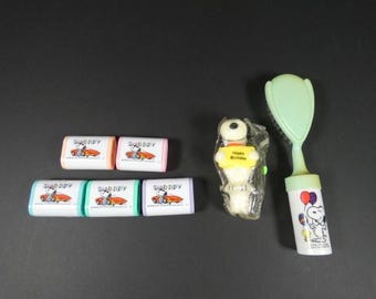 1 taille-crayon vintage rare, brosse ou bougie Snoopy, 1971