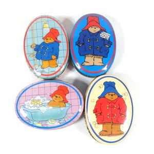 1 Vintage Paddington Bear Soap Or Candy Tin Canister Tin Box Tin Jar Storage Container 1995