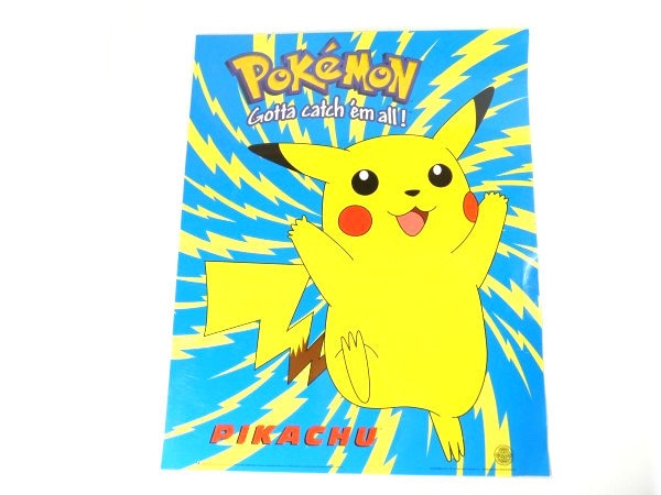 1 Big Vintage Pikachu Poster Pokémon Laminado Poster 1999 Pokemon