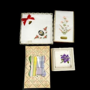 1 Vintage Set Of Handkerchiefs In Box Men&#39;s Handkerchief Women Hanky Hankies Man Men
