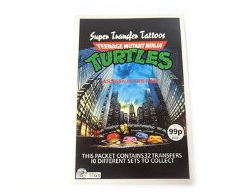 1 Super Transferencia de Tatuajes Vintage TMNT Tortugas Ninja Adolescentes Mutantes Tortugas Heroicas Adolescentes Mutantes