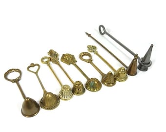 1 Vintage mosiężny, miedziany lub szary gasidło do świec Vintage gasidło Piękny elegancki gasidło Trawiony metalowy stary gasidło do świec