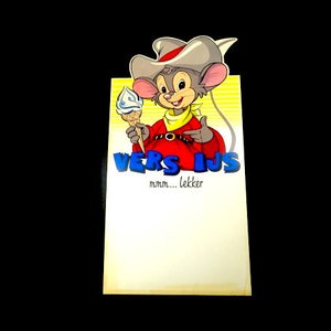 Rara esposizione vintage di una gelateria con coda americana Fievel del 1990