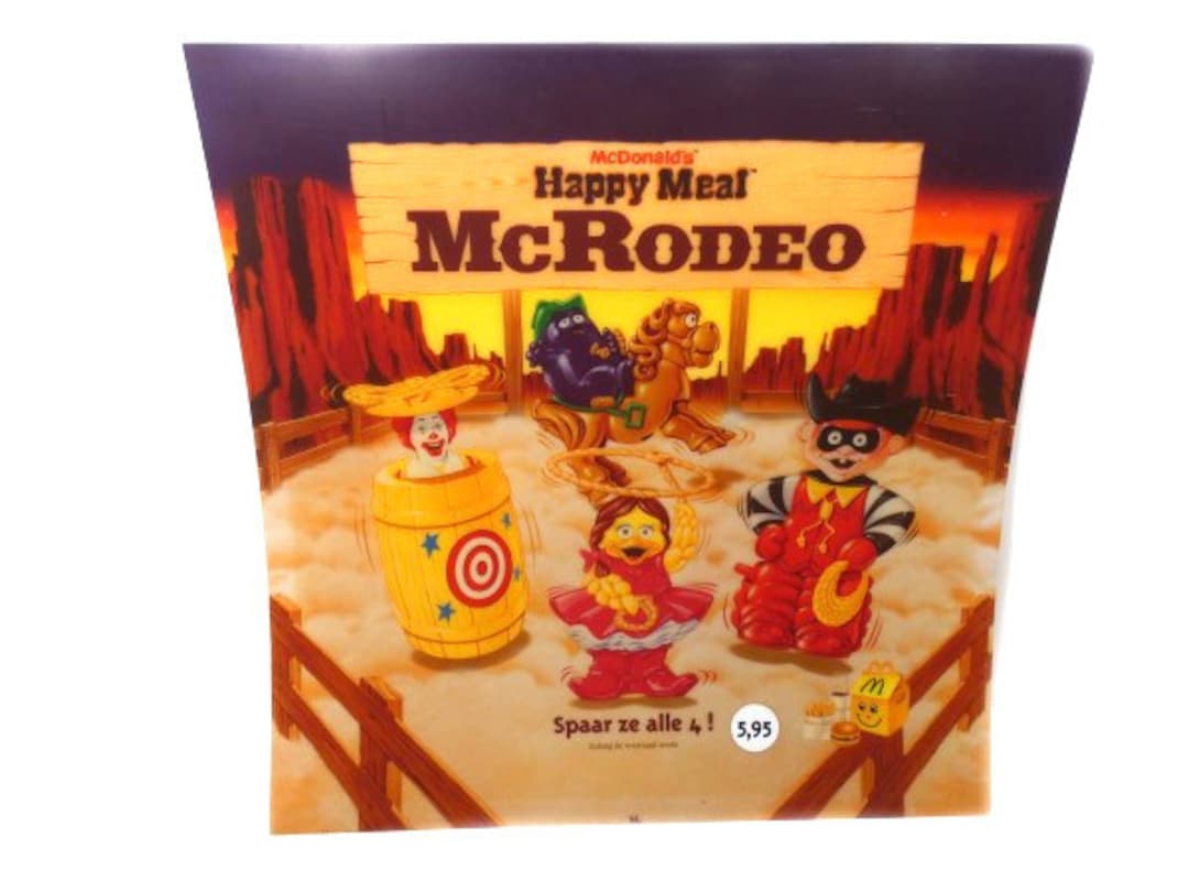 Big Vintage Mcrodeo Translite Display Mcdonalds Happy Meal 1996 - Etsy
