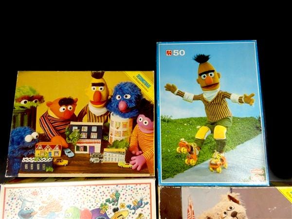 セサミストリート パズル レア★レトロ アメリカンビンテージ セサミストリート木製パズル1970年代