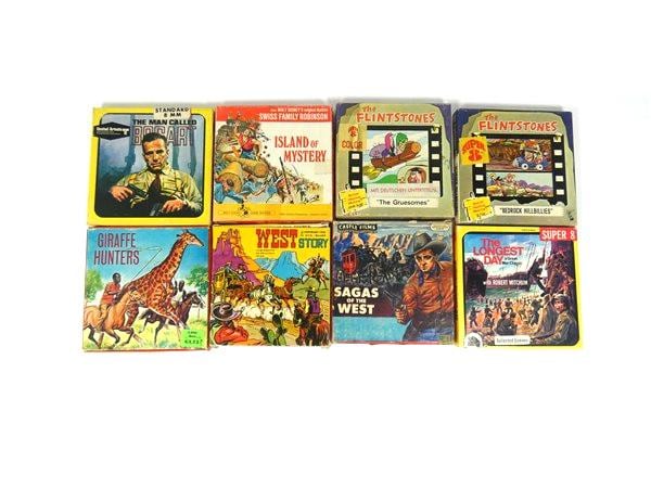 1 Vintage Super 8 Movies 8mm Film The Man Called Bogart Western Movie Giraffe Hunters Flintstones