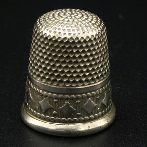 Simon Brothers Silver Nickle Thimble - USA Nickle Silver Thimble - Simon Bros image 1